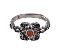 Bagues ajustables for femmes, bagues ouvertes en argent, bague ajustable vintage ajourée en argent sterling S925 Ruyi avec pierres de jade, bague tendance en argent sterling avec pierres précieuses fo