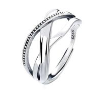 Bagues ajustables for femmes, bagues ouvertes en argent, bague ouverte irrégulière en argent sterling, bague élégante en argent sterling S925 for femme(8)