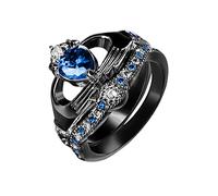 Bagues Anneau Bijoux Fiançailles Mariage Fait Main Cadeau De Bague Coupe Bijoux Anneaux Blancs Classeur Fournitures Bagues (Black, 6)