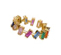 Bagues artistiques modernes en zircone cubique, bijoux ouvrants, bijoux scintillants à la mode, adaptés vêtements quotidiens et de fête Hip Hop