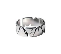 Bagues assorties pour couple - Taille réglable - Argent antique - Design simple - Ouverture de doigt pour les anniversaires - Ouverture réglable pour les couples - Argent antique - Design minimaliste