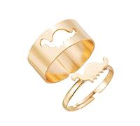 Bagues assorties pour couple Tiktok Y2k - Bague de couple - Cœur - Lune - Étoile - Planète - Pour homme et femme, Métal, Aucune pierre précieuse