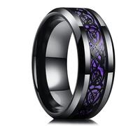 Bagues Bague Bijoux Femme Hommes Bague De Mariage Noire De 8 Mm Pour Hommes Bague Violette 12 Style10