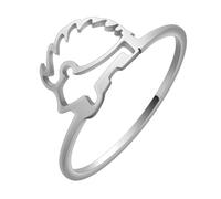 Bagues Bague Bijoux Femme Hommes Bague Hérisson Mignon Simple Hollow Geometry Rétro Party Géométrie Simple Punk Mariage Steel Color