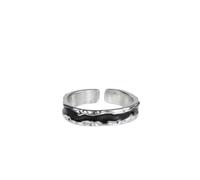 Bagues Bague Bijoux Femme Hommes Bagues Irrégulières Rétro Noires Émaillées Pour Homme Et Femme, Style Punk Gothique, Ajustables, Pour Couple, Bijoux Noirs