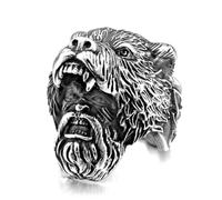 Bagues Bague Bijoux Femme Hommes Classique Hommes Bague Tête D’Ours Bague Vintage Punk Anneaux Pour Hommes Accessoires 14 Argent