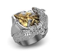 Bagues Bague Bijoux Femme Hommes Dragon Bague Rétro Fête Simple Géométrique Mariage Punk Hommes Femmes 10 Image Couleur