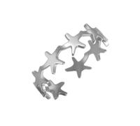 Bagues Bagues réglables Bijoux de doigt en forme d ' étoile Texture en acier inoxydable Convient amoureux de la mode Présent Bijoux de doigt étoile à la mode Ouverture réglable en acier inoxydable