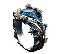 Bagues compatibles avec les perles - Le battement de cœur de la mer - Bague océan - Perle - Zircon incrusté - Bague inspirante - Amitié inspirante - Bijoux océan - Cadeau pour homme, Einheitsgröße