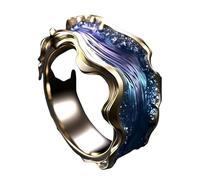 Bagues compatibles avec les perles - Le battement de cœur de la mer - Bague océan - Perle - Zircon incrusté - Bague inspirante - Amitié inspirante - Bijoux océan - Cadeau pour homme, Einheitsgröße