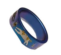 Bagues Contemporaines À Motifs De Chats En Alliage Avec Finition Nacrée