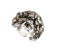 Bagues contemporaines en argent martelé, bijoux d'artiste, design polyvalent unisexe pour les styles individuels, bagues en argent craquelé