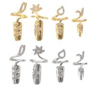 Bagues D’ongle Ajustables en Alliage, Lot de 8, Bijoux