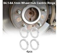 Bagues De Centrage De Moyeu De Roue De Voiture En Alliage D'Aluminium Durable, Ton Argent, 4 Pièces Od 84,1 Mm à Id 64,1 Mm