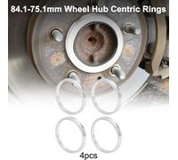 Bagues De Centrage De Moyeu De Roue De Voiture En Alliage D'Aluminium Durable, Ton Argent, 4 Pièces Od 84,1 Mm à Id 75,1 Mm