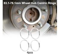 Bagues De Centrage De Roue De Voiture En Alliage D'Aluminium Durable, Ton Argent, 4 Pièces Od 83,1 Mm à Id 78,1 Mm, Absorbant Les Chocs Du Moyeu Central De Roue