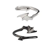 Bagues de Couple Délicates Halloween 2pcs en Cuivre Noir Blanc | Style Créatif, Surface Lisse Polie, Design Romantique, Léger et Solide, Accessoire pour Amoureux