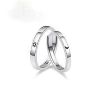 Bagues de couple en argent sterling 925 avec motif soleil et croissant de lune, réglable, minimaliste, promesse, fiançailles, alliances, bijoux délicats, cadeaux pour elle et lui