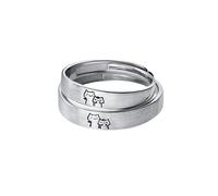 Bagues De Couple En Argent Sterling Avec Joli Chat Pour Elle Et Lui Réglables Pour Anniversaire Mariage Fiançailles Amour Sans Fin Ensemble De Bagues Assorties Bijoux Cadeaux Pour Femmes Et Hommes