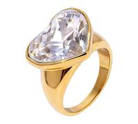 Bagues de Couple en forme de cœur d ' amour avec cristaux scintillants, bijoux en acier inoxydable pour partenaires, de mariage à usage quotidien