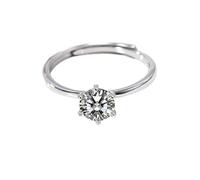 Bagues De Couple Pour Femmes Et Hommes En Argent Sterling 925 Avec Cristal, Alliance Réglable, Promesse D'Éternité, Bague Pour Elle Et Lui, Bijoux Tendance, Cadeau Fin