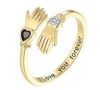 Bagues de Couple uniques, bijoux à la mode, taille ouverte, avec mains en Zircon élégantes, bagues de maintien
