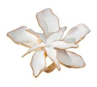 Bagues de déclaration uniques avec de grandes perles, bijoux de doigt en forme de fleur pour femmes élégantes, accessoires de fête de mariage accrocheurs, d ' anniversaire