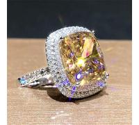 Bagues de fiançailles carrées en oxyde de zirconium - Bagues de mariage - Bagues de promesses - Pour soirée, anniversaire, Saint-Valentin, cadeaux éternels pour femme