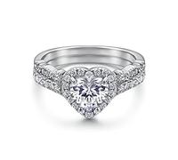 Bagues de fiançailles en argent sterling argent promesse anneau pour sa bague de bande de fiançailles de promesse de mariage de mariage en zircone cubique