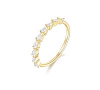 Bagues de fiançailles Moissanite pour femmes, bague de mariage/poire jaune forme à moitié éternité bijoux à la mode pour femme