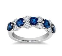 Bagues de fiançailles plaquées or blanc avec oxyde de zirconium bleu - Bagues de mariage - Bagues de promesses de mariage, bagues de mariage, bagues de fiançailles, bagues de mariage, bagues de