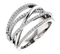 Bagues de Fiançailles pour Couples Anneau de queue de couple d'amour de noeud de corde de soie argentée bijoux de personnalisés (White, 10)