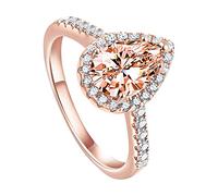 Bagues de fiançailles rondes avec zircones pour femmes, bagues de mariage pour femme, bague anti-anxiété pour femme, taille 12, 7, Métal, Aucune pierre précieuse