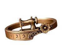Bagues de mode pour machine à coudre avec ruban à mesurer et bijoux en fleurs pour tenues artistiques et décontracté, cerceau de machine à coudre rétro