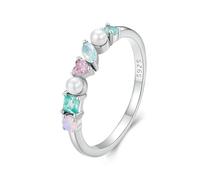Bagues De Pouce Arc-en-ciel En Or, Alliances Colorées En Argent Sterling 925 Avec Opale, Zircone Cubique Et Perle Pour Femmes
