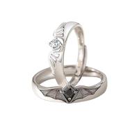 Bagues De Promesse Assorties Pour Couples Joncs Ouverts Ensembles De Bijoux