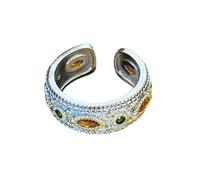 Bagues de rencontre délicates, ouverture en pierre Vintage, bijoux en alliage, Texture adaptée vêtements décontractés et formels, pierre à œil ouvert