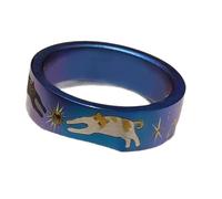 Bagues de robe uniques en forme de chats avec détail d ' étoile scintillante, bijoux de doigt de chat tendance adaptés adolescents et adultes, accessoire tendance