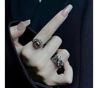Bagues d'épine noires avec cristal style gothique unique réglable zircon bague ouverte bijoux femmes hommes zircon réglable, taille unique, Comme décrit, Comme décrit.