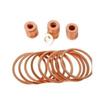 Bagues d'étanchéité en cuivre Bouchons d'huile de rondelle en cuivre pur solide, joint de carter, entretoises d'étanchéité plates M9 M10 M11 M12 M13-M16 20/50 pièces(50Pcs,M12x17x1mm)