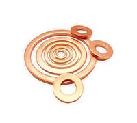 Bagues d'étanchéité en cuivre, Jeu de joints de rondelle plate en cuivre M3 à M16 for bouchon de puisard, bateau à huile(M3x6x1 (50pcs))