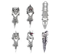 Bagues D'halloween 6pcs en Alliage, Anneaux Punk Joint, Style Gothique | Confortables et Résistantes, Design Délicat Unique, pour Usage Quotidien et Autres Occasions, Homme Femme