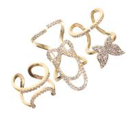 Bagues D'ongles Bijoux en Métal Doré 3 Pièces pour Femmes