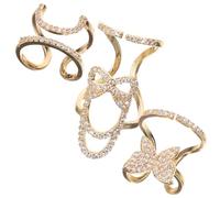Bagues D'ongles en Zircon, 3 Pièces en Métal pour Femmes, Décoratives | Effet Élégant et Unique, Amovibles pour Nail Art, Confortables à Porter, pour Sublimer les Ongles Acryliques
