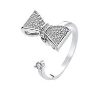 Bagues dorées réglables en zircon Bague de compression rotative Bague de décompression créative Anneaux réglables, taille unique, Métal, Aucune pierre précieuse