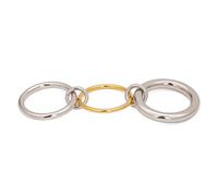 Bagues élégantes à trois cercles de couleurs contrastées - Taille réglable - Accessoires tendance pour les fêtes et le quotidien - Ajustement confortable