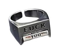 Bagues élégantes de contrôle de l'humeur - Accessoire pour soulager l'anxiété - Anneaux rotatifs avec mots gravés pour une déclaration de style tendance - Bijoux cadeau, taille unique, Comme décrit