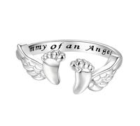 Bagues élégantes en forme d ' aile d ' ange réglables de ton argent, idéales pour un usage quotidien ou des occasions spéciales, bijoux tendance robustes et à la mode pour femmes