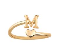 Bagues Empilables avec Initiales en Forme de Cour, Bagues Réglables pour Petit Doigt Jolies Bagues en Majuscules Bagues en Forme de Cour Bijoux Cadeau pour Femme et Adolescente (M)
