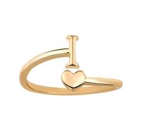 Bagues Empilables avec Initiales en Forme de Cour, Bagues Réglables pour Petit Doigt Jolies Bagues en Majuscules Bagues en Forme de Cour Bijoux Cadeau pour Femme et Adolescente (I)